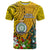 Niue Christmas T Shirt Coat of Arms and Polynesian Tattoo Xmas Element Christmas Yellow Vibe LT03 Yellow - Polynesian Pride