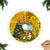 Niue Christmas Tree Skirt Coat of Arms and Polynesian Tattoo Xmas Element Christmas Yellow Vibe LT03 - Polynesian Pride