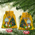 Personalised Niue Christmas Ceramic Ornament Coat of Arms and Polynesian Tattoo Xmas Element Christmas Yellow Vibe LT03 Bell Flake Yellow - Polynesian Pride