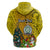 Personalised Niue Christmas Hoodie Coat of Arms and Polynesian Tattoo Xmas Element Christmas Yellow Vibe LT03 - Polynesian Pride