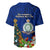 Niue Christmas Baseball Jersey Coat of Arms and Polynesian Tattoo Xmas Element Christmas Blue Vibe LT03 - Polynesian Pride