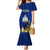 Niue Christmas Family Matching Mermaid Dress and Hawaiian Shirt Coat of Arms and Polynesian Tattoo Xmas Element Christmas Blue Vibe LT03 Mom's Dress Blue - Polynesian Pride