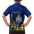 Niue Christmas Family Matching Off Shoulder Short Dress and Hawaiian Shirt Coat of Arms and Polynesian Tattoo Xmas Element Christmas Blue Vibe LT03 - Polynesian Pride