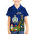 Niue Christmas Family Matching Off Shoulder Short Dress and Hawaiian Shirt Coat of Arms and Polynesian Tattoo Xmas Element Christmas Blue Vibe LT03 Son's Shirt Blue - Polynesian Pride