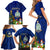 Niue Christmas Family Matching Short Sleeve Bodycon Dress and Hawaiian Shirt Coat of Arms and Polynesian Tattoo Xmas Element Christmas Blue Vibe LT03 - Polynesian Pride