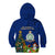 Niue Christmas Kid Hoodie Coat of Arms and Polynesian Tattoo Xmas Element Christmas Blue Vibe LT03 - Polynesian Pride