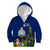 Niue Christmas Kid Hoodie Coat of Arms and Polynesian Tattoo Xmas Element Christmas Blue Vibe LT03 Zip Hoodie Blue - Polynesian Pride