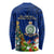 Niue Christmas Long Sleeve Shirt Coat of Arms and Polynesian Tattoo Xmas Element Christmas Blue Vibe LT03 - Polynesian Pride