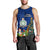 Niue Christmas Men Tank Top Coat of Arms and Polynesian Tattoo Xmas Element Christmas Blue Vibe LT03 - Polynesian Pride