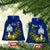 Personalised Niue Christmas Ceramic Ornament Coat of Arms and Polynesian Tattoo Xmas Element Christmas Blue Vibe LT03 Bell Flake Blue - Polynesian Pride