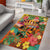 Hawaiian Honolulu Festival Area Rug Hawaiian Identity - Hula Dancer and Ukulele Tropical Plants Style