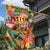 Hawaiian Honolulu Festival Garden Flag Hawaiian Identity - Hula Dancer and Ukulele Tropical Plants Style