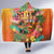 Hawaiian Honolulu Festival Hooded Blanket Hawaiian Identity - Hula Dancer and Ukulele Tropical Plants Style