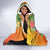 Hawaiian Honolulu Festival Hooded Blanket Hawaiian Identity - Hula Dancer and Ukulele Tropical Plants Style