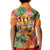 Hawaiian Honolulu Festival Kid Polo Shirt Hawaiian Identity - Hula Dancer and Ukulele Tropical Plants Style