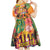 Hawaiian Honolulu Festival Kid Short Sleeve Dress Hawaiian Identity - Hula Dancer and Ukulele Tropical Plants Style