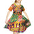 Hawaiian Honolulu Festival Kid Short Sleeve Dress Hawaiian Identity - Hula Dancer and Ukulele Tropical Plants Style