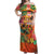 Hawaiian Honolulu Festival Off Shoulder Maxi Dress Hawaiian Identity - Hula Dancer and Ukulele Tropical Plants Style