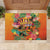 Hawaiian Honolulu Festival Rubber Doormat Hawaiian Identity - Hula Dancer and Ukulele Tropical Plants Style