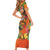 Hawaiian Honolulu Festival Short Sleeve Bodycon Dress Hawaiian Identity - Hula Dancer and Ukulele Tropical Plants Style