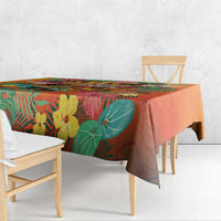 Hawaiian Honolulu Festival Tablecloth Hawaiian Identity - Hula Dancer and Ukulele Tropical Plants Style LT03 - Polynesian Pride