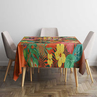 Hawaiian Honolulu Festival Tablecloth Hawaiian Identity - Hula Dancer and Ukulele Tropical Plants Style LT03 - Polynesian Pride