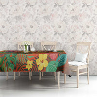 Hawaiian Honolulu Festival Tablecloth Hawaiian Identity - Hula Dancer and Ukulele Tropical Plants Style LT03 - Polynesian Pride