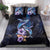 Hawaiian Whales Love Couple Bedding Set Hibiscus and Kakau Art Tattoo Night Sky Vibe