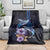 Hawaiian Whales Love Couple Blanket Hibiscus and Kakau Art Tattoo Night Sky Vibe