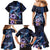 Hawaiian Whales Love Couple Family Matching Mermaid Dress and Hawaiian Shirt Hibiscus and Kakau Art Tattoo Night Sky Vibe