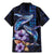 Hawaiian Whales Love Couple Family Matching Mermaid Dress and Hawaiian Shirt Hibiscus and Kakau Art Tattoo Night Sky Vibe