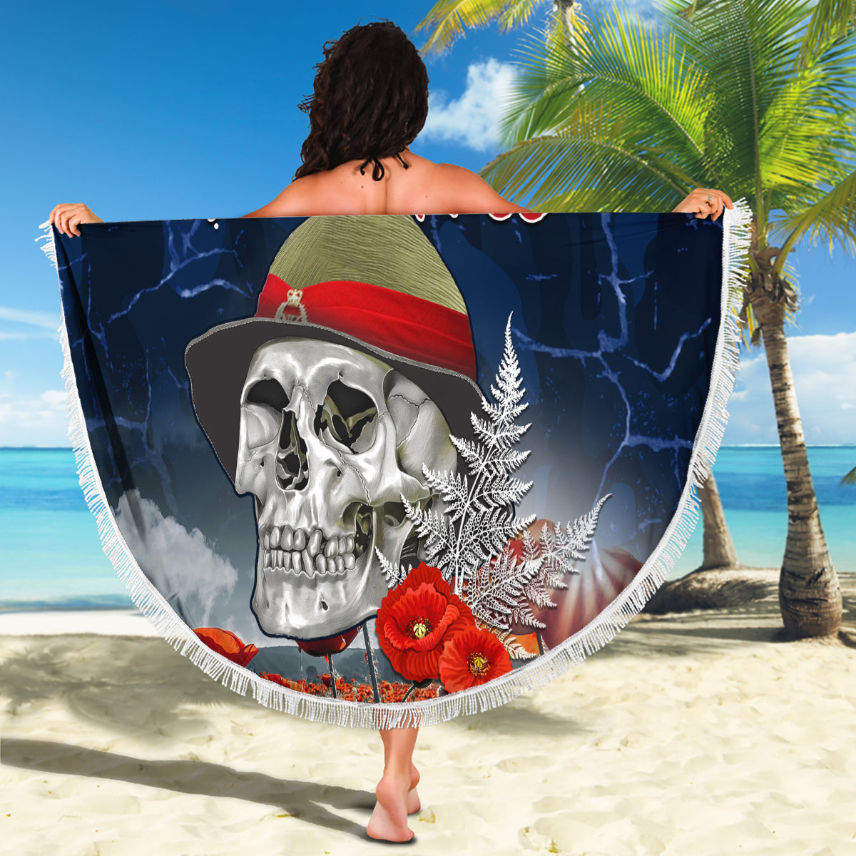New Zealand ANZAC Day Beach Blanket Freedom Ain't Free LT05 - Polynesian Pride