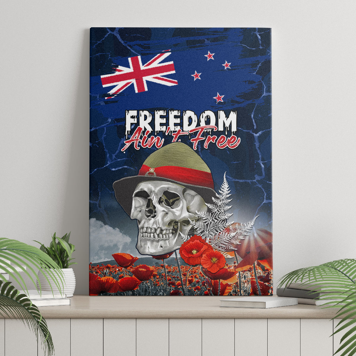 New Zealand ANZAC Day Canvas Wall Art Freedom Ain't Free LT05 - Polynesian Pride