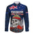 New Zealand ANZAC Day Family Matching Mermaid Dress and Hawaiian Shirt Freedom Ain't Free LT05 Dad's Shirt - Long Sleeve Blue - Polynesian Pride