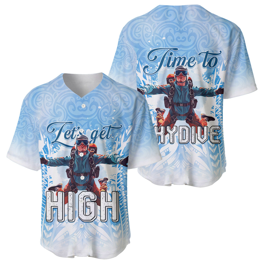 New Zealand Sky Diving Baseball Jersey Lets Get High LT05 - Polynesian Pride