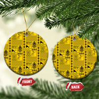 Papua New Guinea Heritage Motif Ceramic Ornament Yellow Version