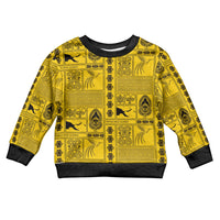 Papua New Guinea Heritage Motif Kid Ugly Christmas Sweater Yellow Version LT05 Kid Yellow - Polynesian Pride