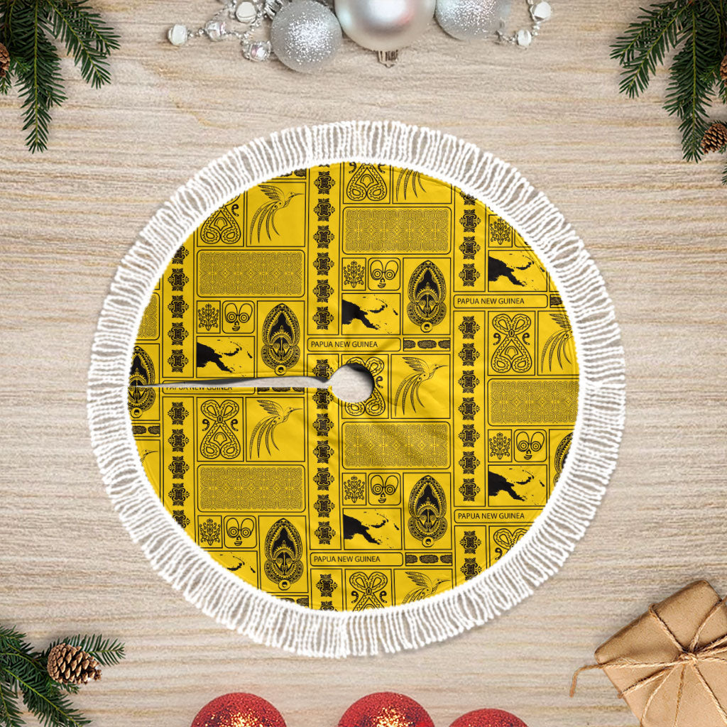 Papua New Guinea Heritage Motif Tree Skirt Yellow Version
