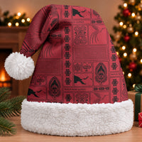 Papua New Guinea Heritage Motif Christmas Santa Hat Red Version