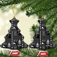 Papua New Guinea Heritage Motif Ceramic Ornament Black Version LT05 Christmas Tree Black - Polynesian Pride
