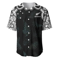 Custom New Zealand Fern Women Rugby Baseball Jersey Maori Pattern LT05 Black - Polynesian Pride