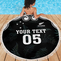 Custom New Zealand Fern Women Rugby Beach Blanket Maori Pattern LT05 - Polynesian Pride