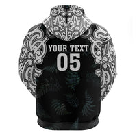 Custom New Zealand Fern Women Rugby Hoodie Maori Pattern LT05 - Polynesian Pride