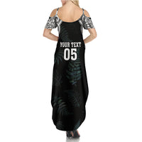 Custom New Zealand Fern Women Rugby Summer Maxi Dress Maori Pattern LT05 - Polynesian Pride