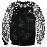 Custom New Zealand Fern Women Rugby Sweatshirt Maori Pattern LT05 Unisex Black - Polynesian Pride