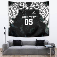 Custom New Zealand Fern Women Rugby Tapestry Maori Pattern LT05 Black - Polynesian Pride