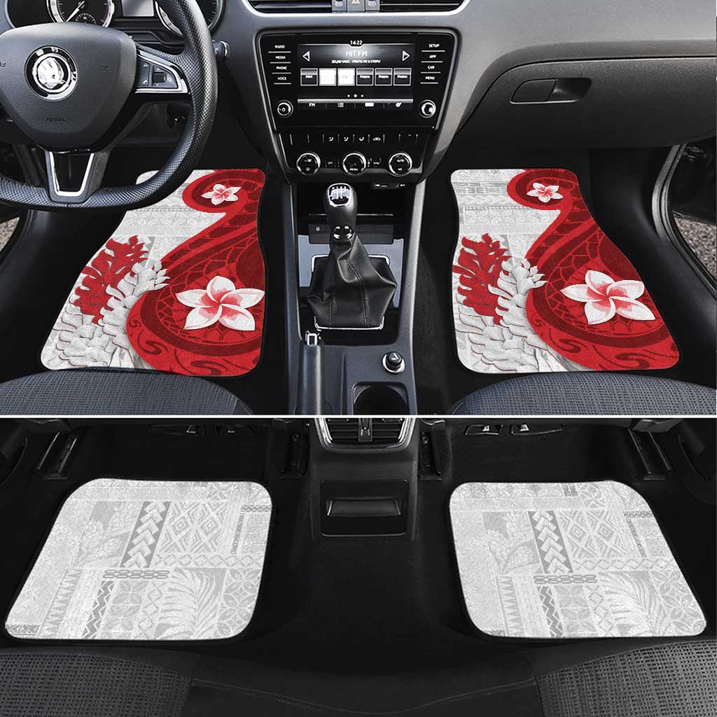 Samoa Teuila 2024 Car Mats Samoan Siapo Pattern Red Version LT05 Set 4pcs Red - Polynesian Pride