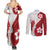 Samoa Teuila 2024 Couples Matching Summer Maxi Dress and Long Sleeve Button Shirt Samoan Siapo Pattern Red Version