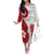 Samoa Teuila 2024 Family Matching Off The Shoulder Long Sleeve Dress and Hawaiian Shirt Samoan Siapo Pattern Red Version