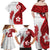 Samoa Teuila 2024 Family Matching Off Shoulder Maxi Dress and Hawaiian Shirt Samoan Siapo Pattern Red Version